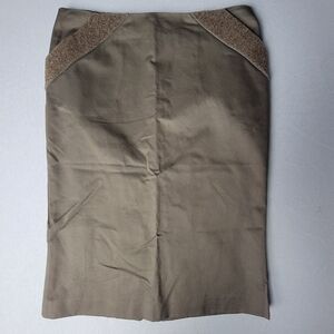 Vintage Paula Hian Olive Army Green Skirt Shiny Beading 6